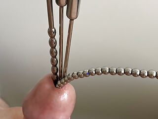 #17 Extreme Urethral Sounding. Multiple Different Objects Stuffed In Cock + Cum free video