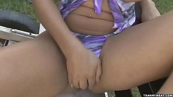 She Is In The Hot Sun And She Masturbates Her Cock free video