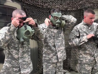 Military Hunks In Gas Masks Fuck And Suck free video